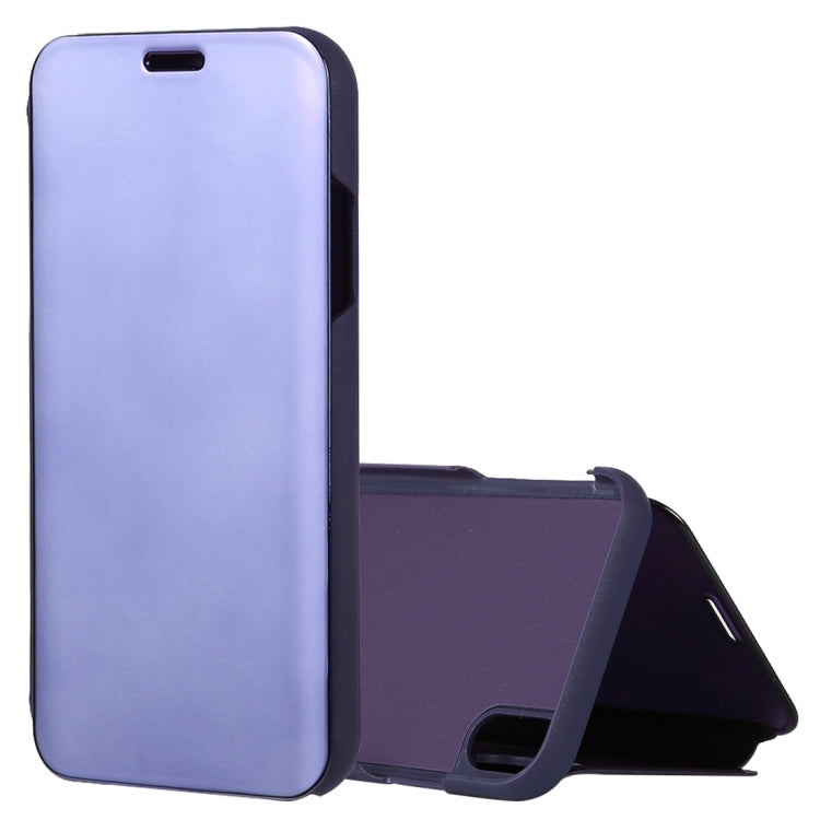 For iPhone XR Electroplating Mirror Horizontal Flip Leather Case with Holder