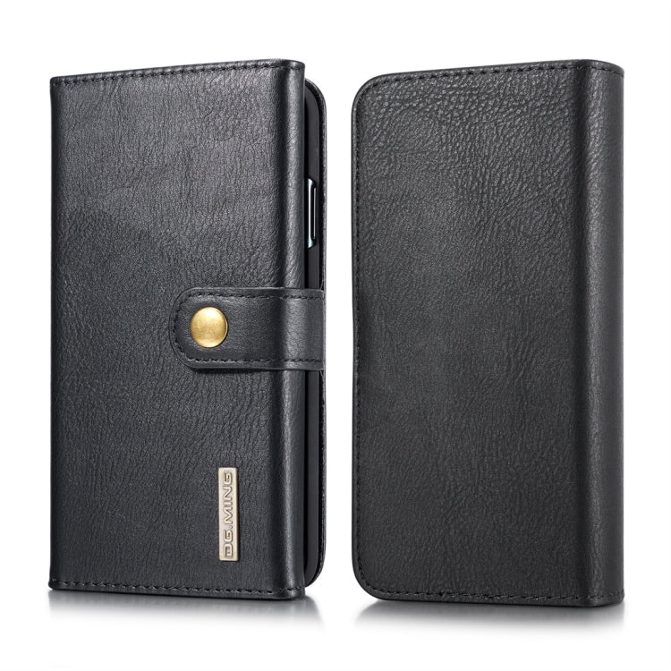 For iPhone XR DG.MING Triple Fold Crazy Horse Texture Magnetic Horizontal Flip Leather Case with Holder & Card Slots & Wallet