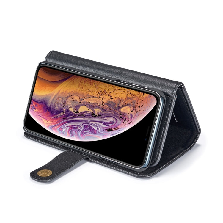 For iPhone XR DG.MING Triple Fold Crazy Horse Texture Magnetic Horizontal Flip Leather Case with Holder & Card Slots & Wallet