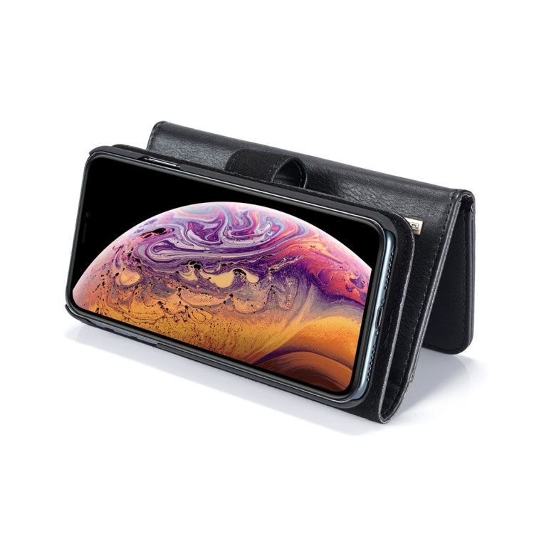For iPhone XR DG.MING Triple Fold Crazy Horse Texture Magnetic Horizontal Flip Leather Case with Holder & Card Slots & Wallet