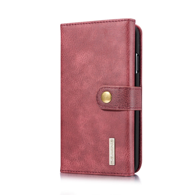 For iPhone XR DG.MING Triple Fold Crazy Horse Texture Magnetic Horizontal Flip Leather Case with Holder & Card Slots & Wallet