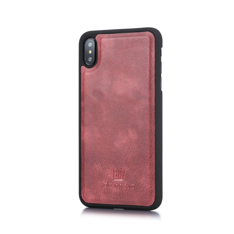 For iPhone XR DG.MING Triple Fold Crazy Horse Texture Magnetic Horizontal Flip Leather Case with Holder & Card Slots & Wallet