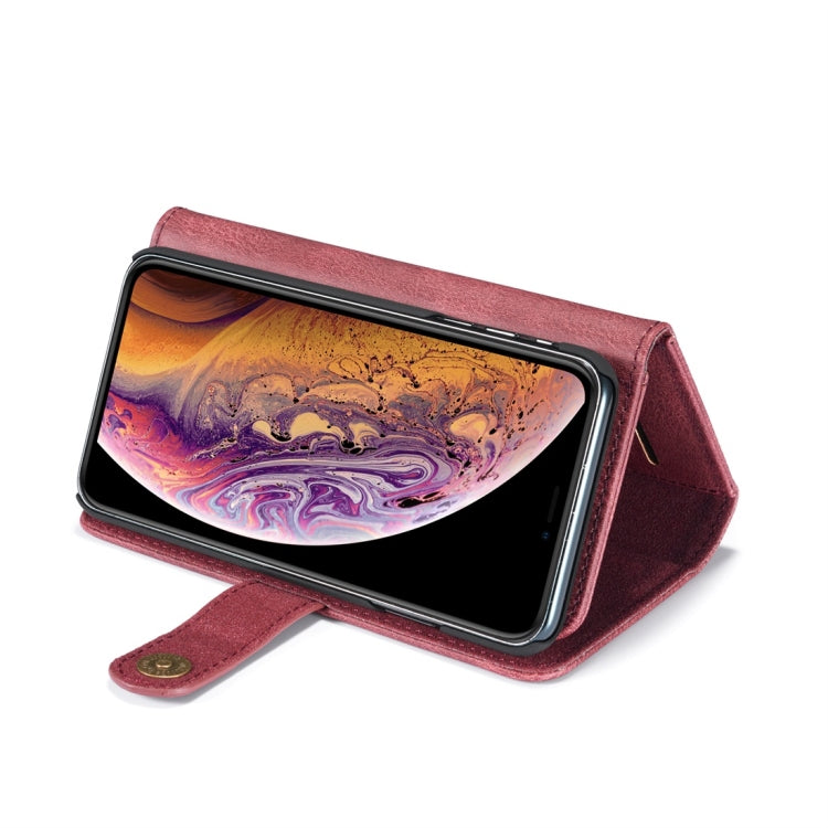 For iPhone XR DG.MING Triple Fold Crazy Horse Texture Magnetic Horizontal Flip Leather Case with Holder & Card Slots & Wallet