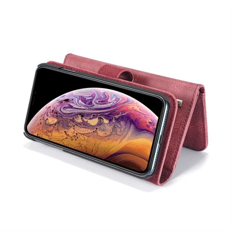 For iPhone XR DG.MING Triple Fold Crazy Horse Texture Magnetic Horizontal Flip Leather Case with Holder & Card Slots & Wallet