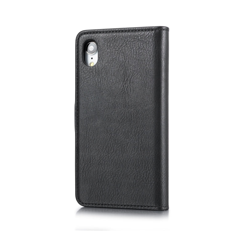 For iPhone XR DG.MING Crazy Horse Texture Flip Detachable Magnetic Leather Case with Holder & Card Slots & Wallet