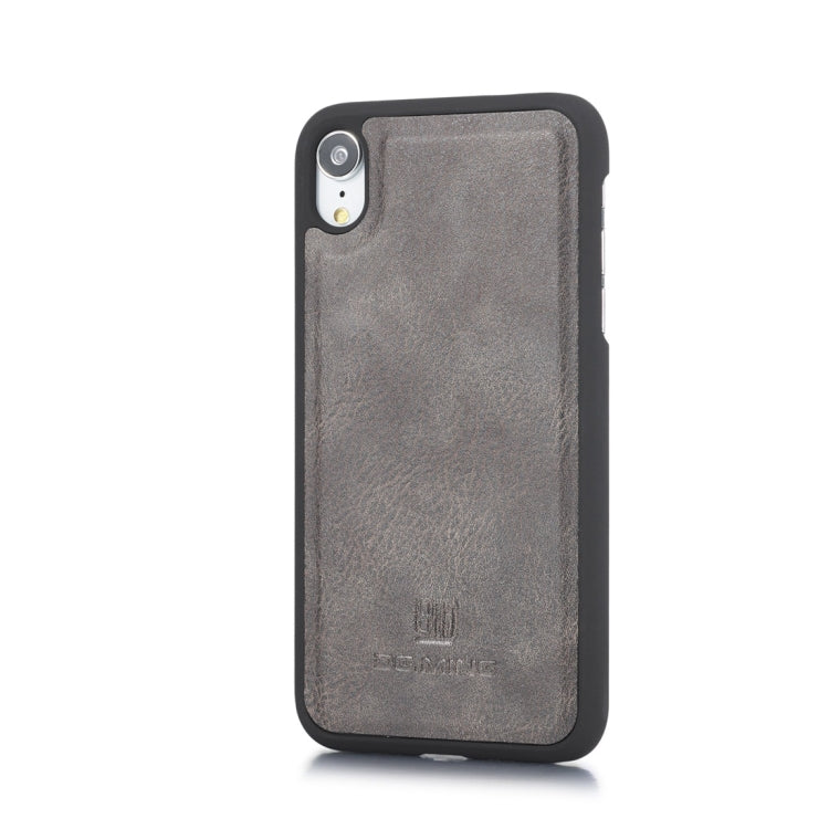 For iPhone XR DG.MING Crazy Horse Texture Flip Detachable Magnetic Leather Case with Holder & Card Slots & Wallet