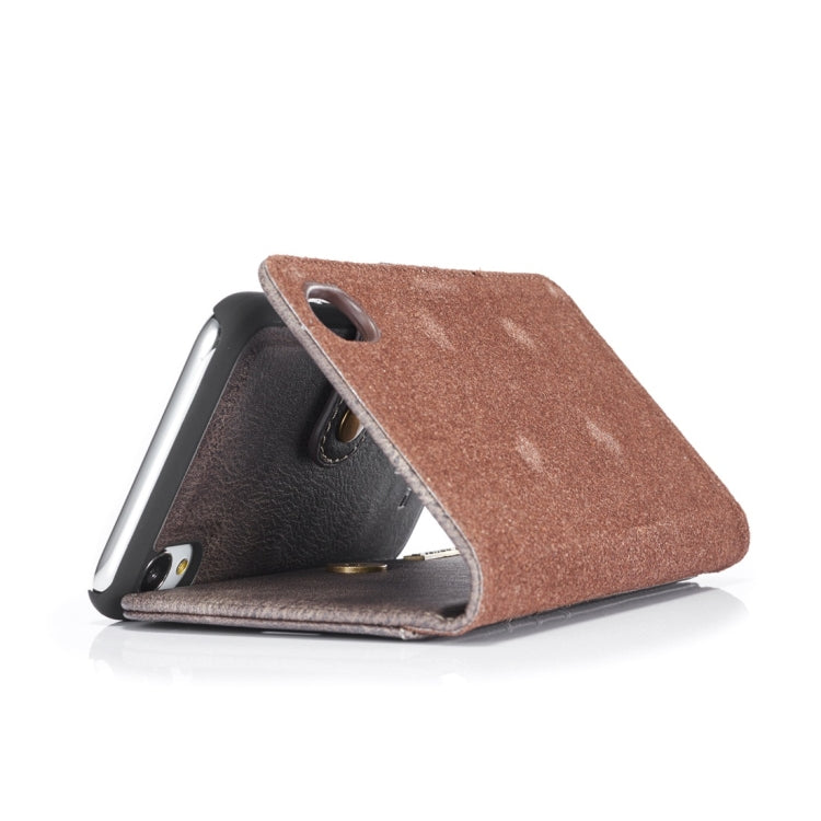For iPhone XR DG.MING Crazy Horse Texture Flip Detachable Magnetic Leather Case with Holder & Card Slots & Wallet
