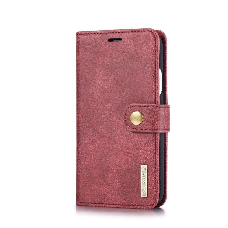 For iPhone XR DG.MING Crazy Horse Texture Flip Detachable Magnetic Leather Case with Holder & Card Slots & Wallet