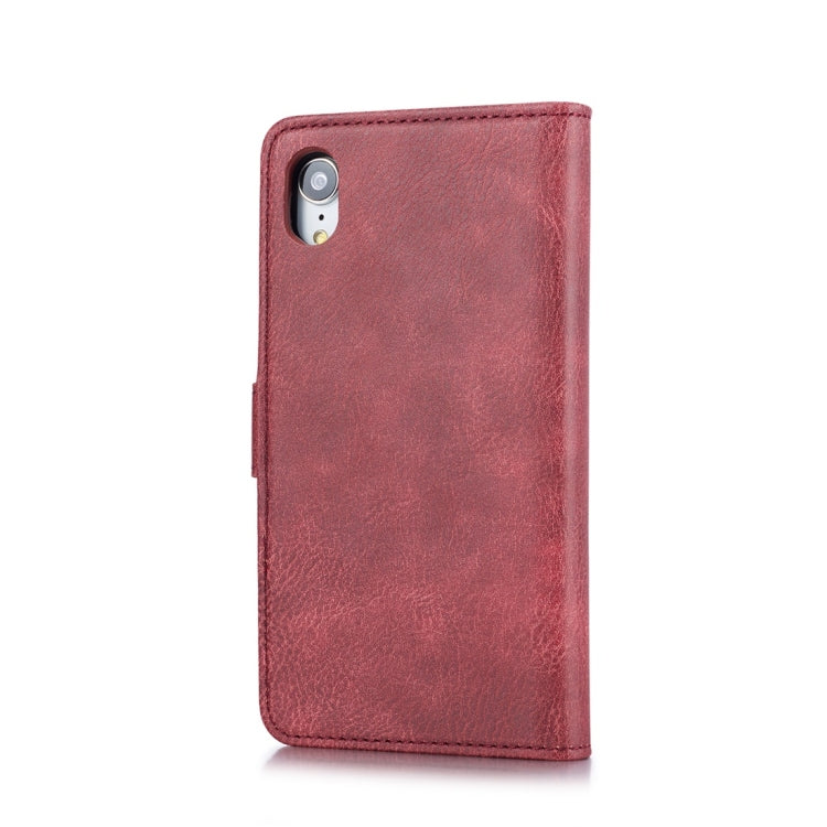 For iPhone XR DG.MING Crazy Horse Texture Flip Detachable Magnetic Leather Case with Holder & Card Slots & Wallet