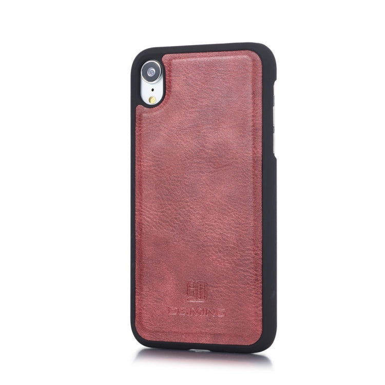 For iPhone XR DG.MING Crazy Horse Texture Flip Detachable Magnetic Leather Case with Holder & Card Slots & Wallet
