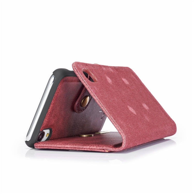 For iPhone XR DG.MING Crazy Horse Texture Flip Detachable Magnetic Leather Case with Holder & Card Slots & Wallet