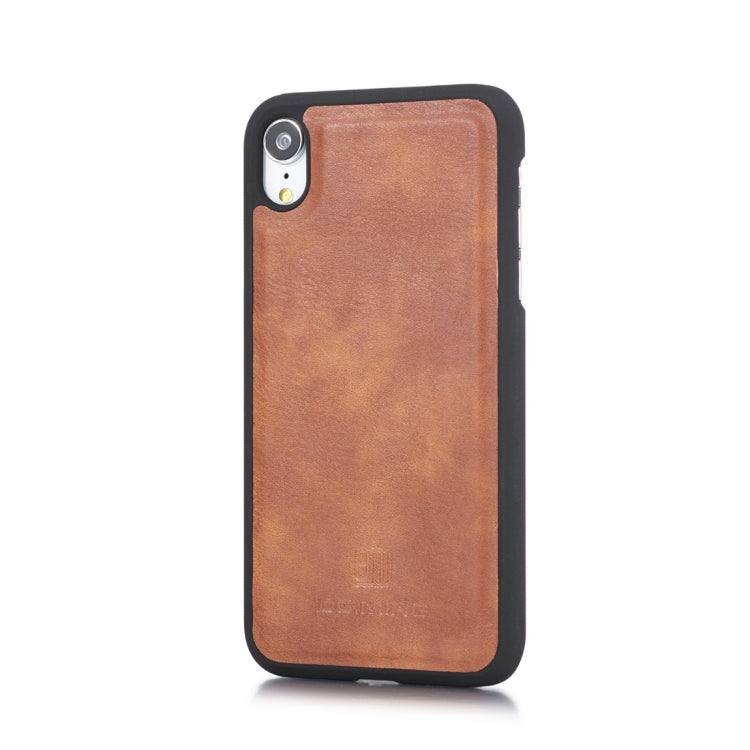 For iPhone XR DG.MING Crazy Horse Texture Flip Detachable Magnetic Leather Case with Holder & Card Slots & Wallet
