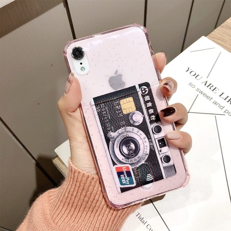 For iPhone XR Shockproof Ultrathin Transparent TPU Protective Case with Card Slot