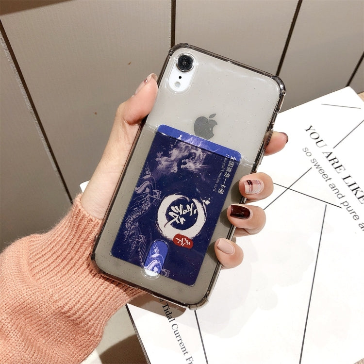 For iPhone XR Shockproof Ultrathin Transparent TPU Protective Case with Card Slot
