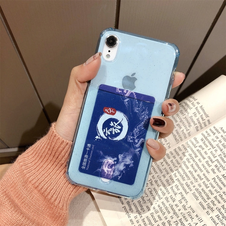 For iPhone XR Shockproof Ultrathin Transparent TPU Protective Case with Card Slot