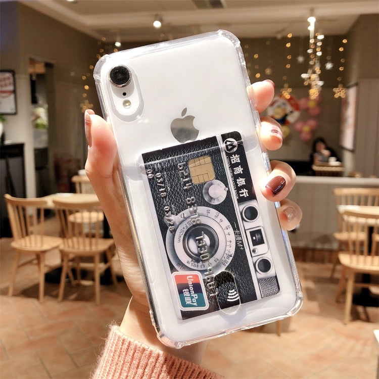 For iPhone XR Shockproof Ultrathin Transparent TPU Protective Case with Card Slot