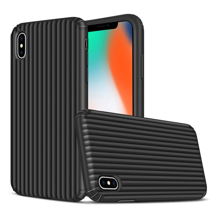 For iPhone XR Vertical Stripes TPU + PC Protective Case