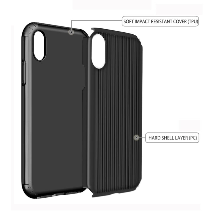 For iPhone XR Vertical Stripes TPU + PC Protective Case