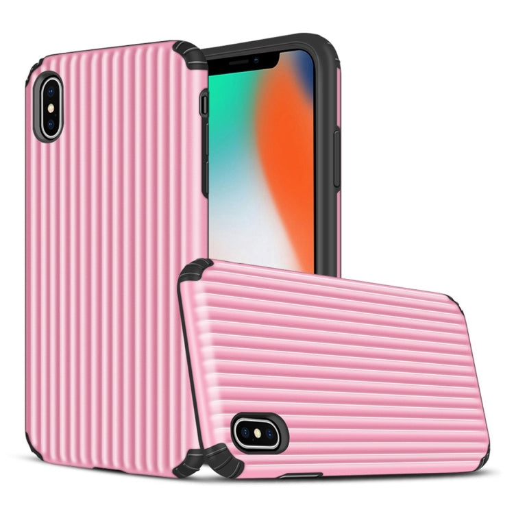 For iPhone XR Vertical Stripes TPU + PC Protective Case
