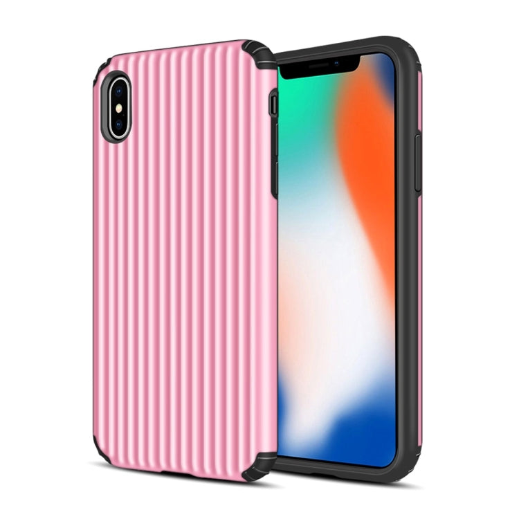 For iPhone XR Vertical Stripes TPU + PC Protective Case