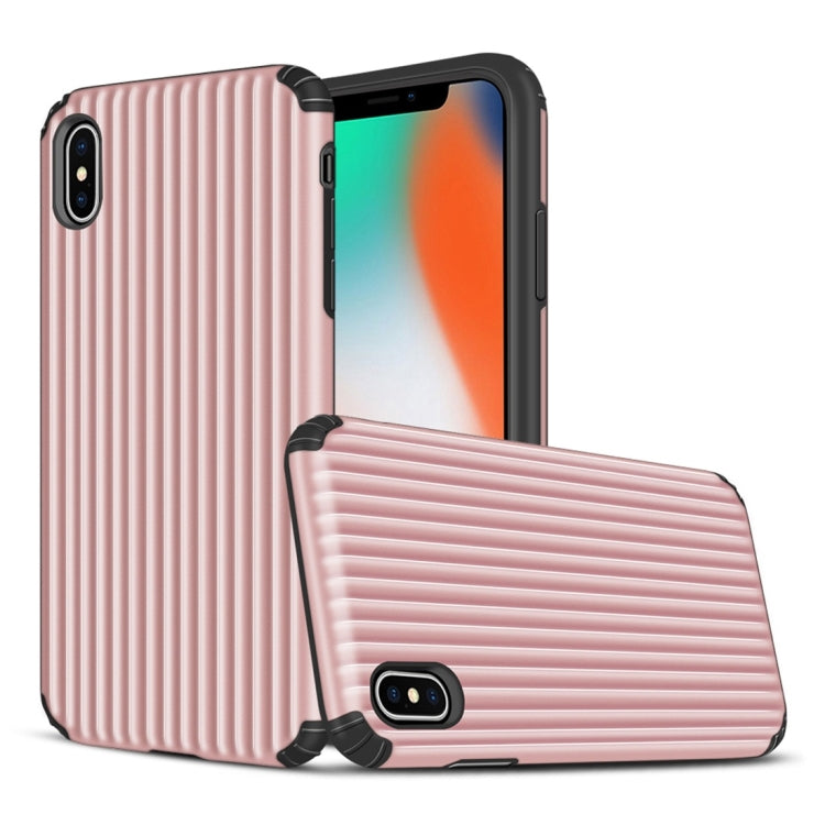 For iPhone XR Vertical Stripes TPU + PC Protective Case