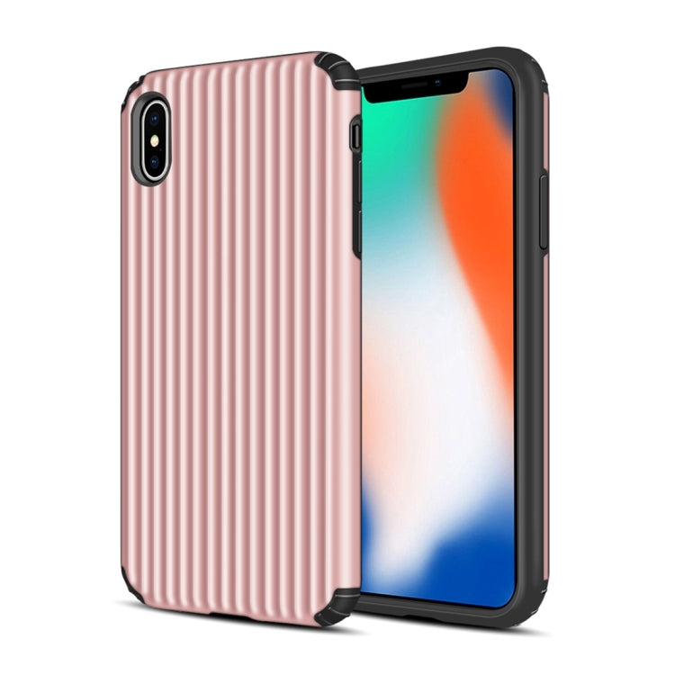 For iPhone XR Vertical Stripes TPU + PC Protective Case