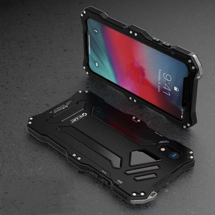For iPhone XR Gundam Rugged Armor Metal + TPU Protective Case