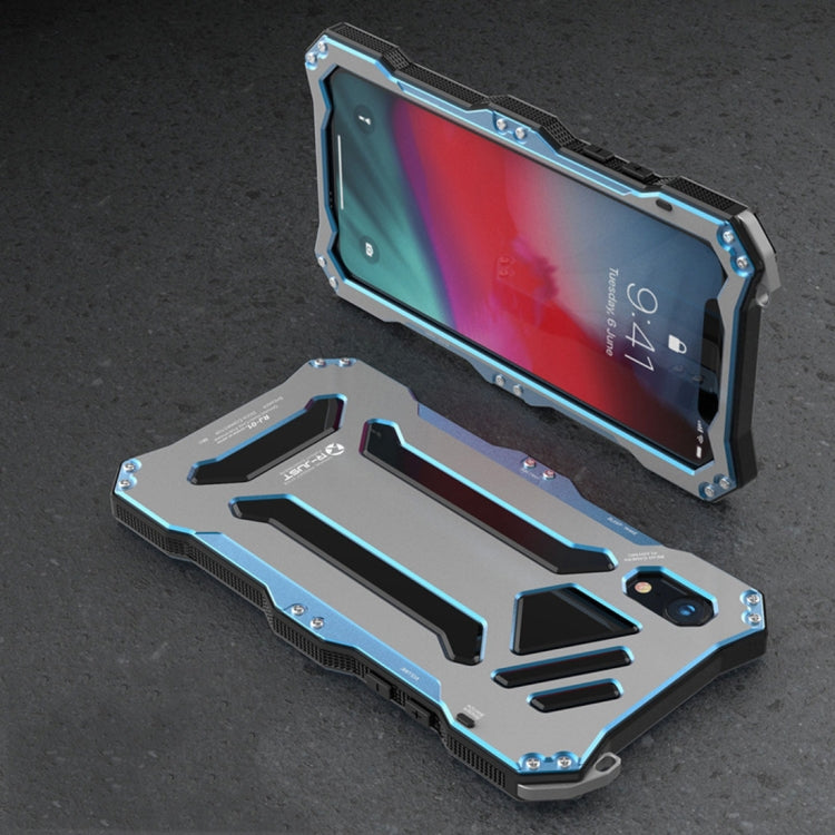 For iPhone XR Gundam Rugged Armor Metal + TPU Protective Case