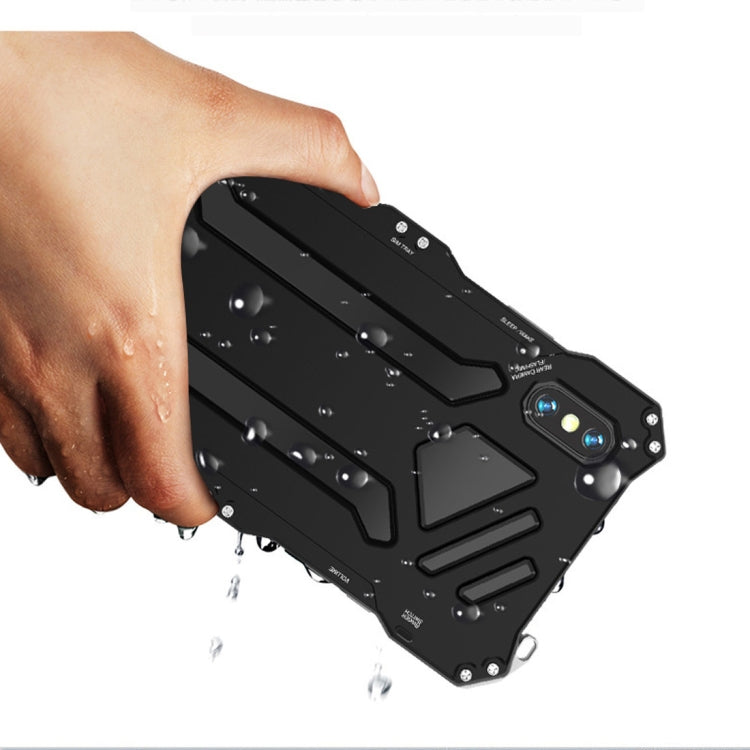 For iPhone XR Gundam Rugged Armor Metal + TPU Protective Case