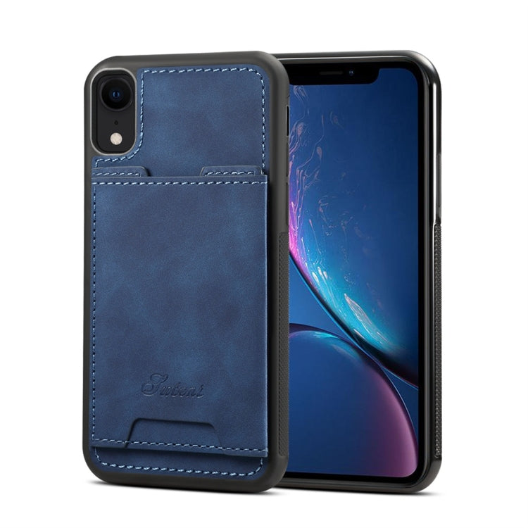 For iPhone XR Shockproof TPU + PU Protective Case with Holder & Card Slot