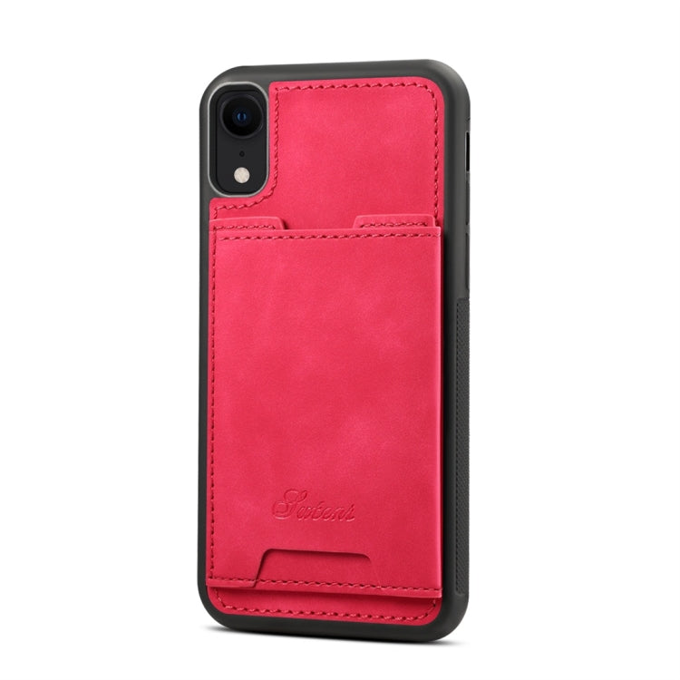 For iPhone XR Shockproof TPU + PU Protective Case with Holder & Card Slot