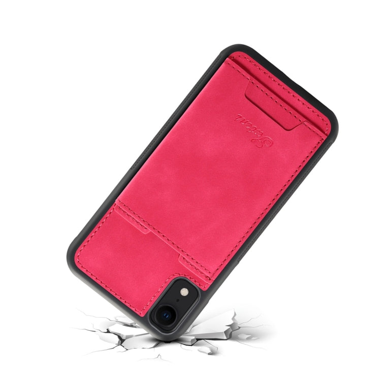 For iPhone XR Shockproof TPU + PU Protective Case with Holder & Card Slot
