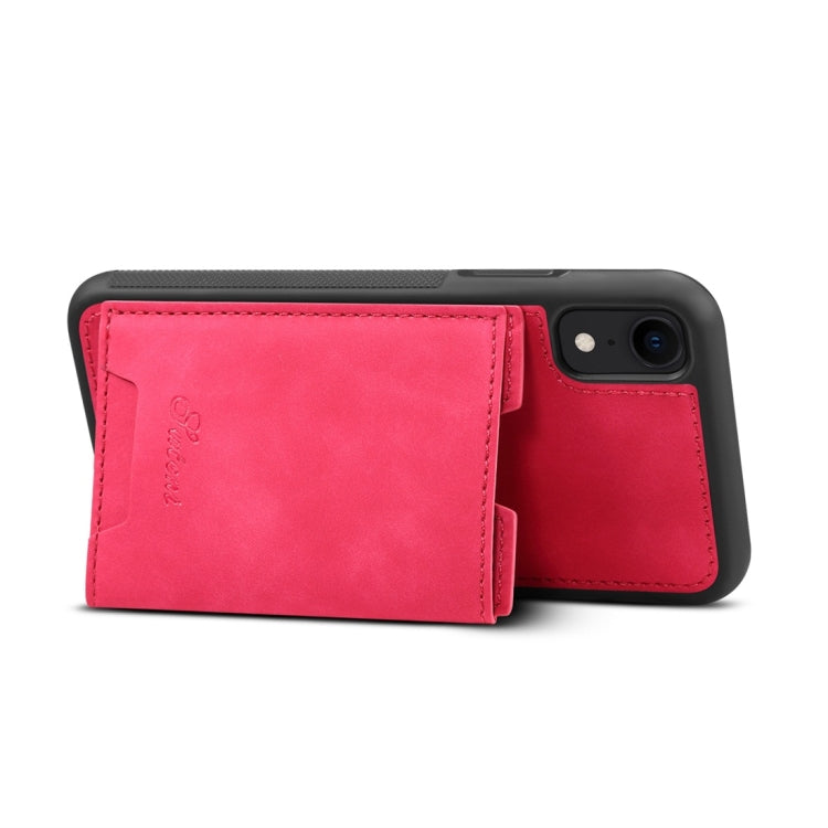 For iPhone XR Shockproof TPU + PU Protective Case with Holder & Card Slot