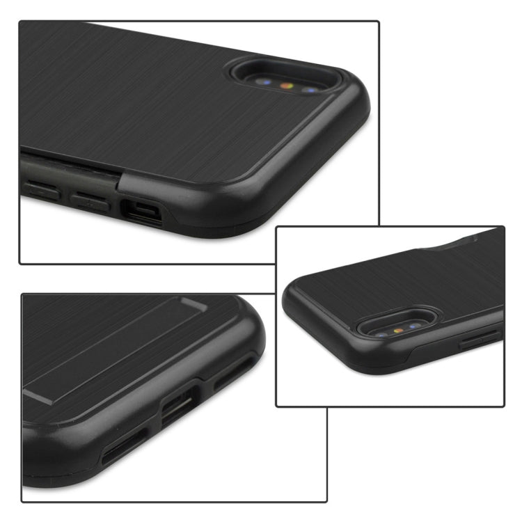 For iPhone XR Ultrathin TPU + PC Protective Case with Card Slot & Holder