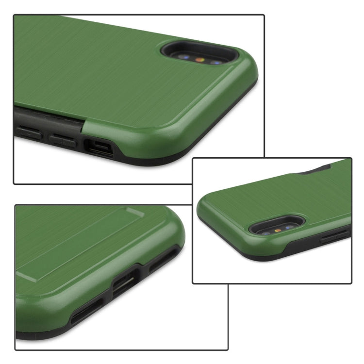 For iPhone XR Ultrathin TPU + PC Protective Case with Card Slot & Holder