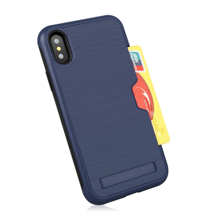 For iPhone XR Ultrathin TPU + PC Protective Case with Card Slot & Holder