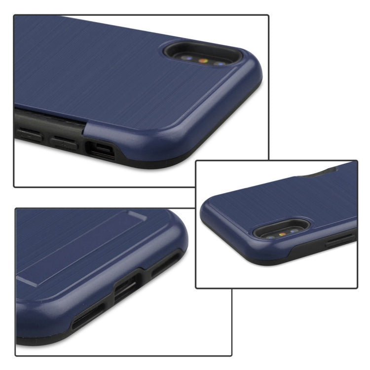 For iPhone XR Ultrathin TPU + PC Protective Case with Card Slot & Holder