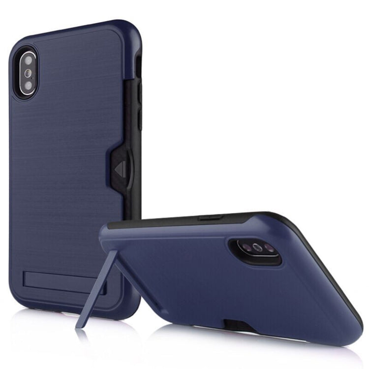 For iPhone XR Ultrathin TPU + PC Protective Case with Card Slot & Holder