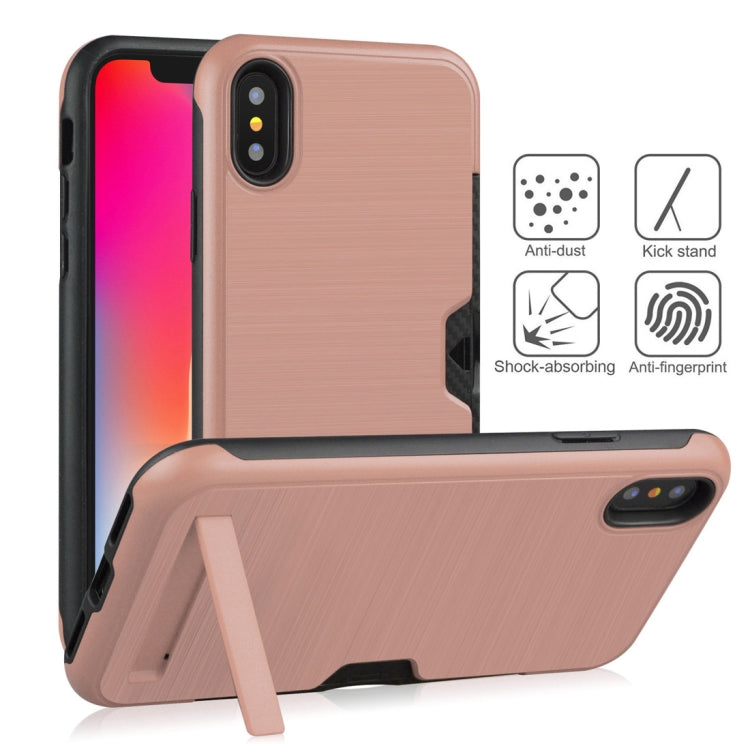For iPhone XR Ultrathin TPU + PC Protective Case with Card Slot & Holder