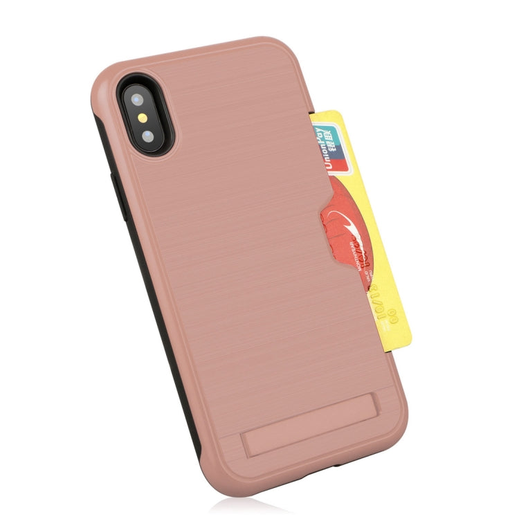 For iPhone XR Ultrathin TPU + PC Protective Case with Card Slot & Holder