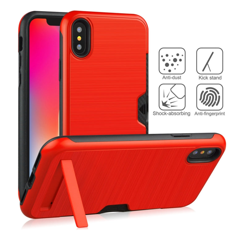 For iPhone XR Ultrathin TPU + PC Protective Case with Card Slot & Holder