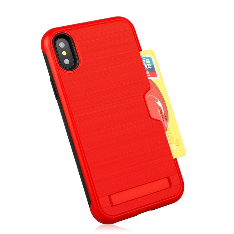 For iPhone XR Ultrathin TPU + PC Protective Case with Card Slot & Holder