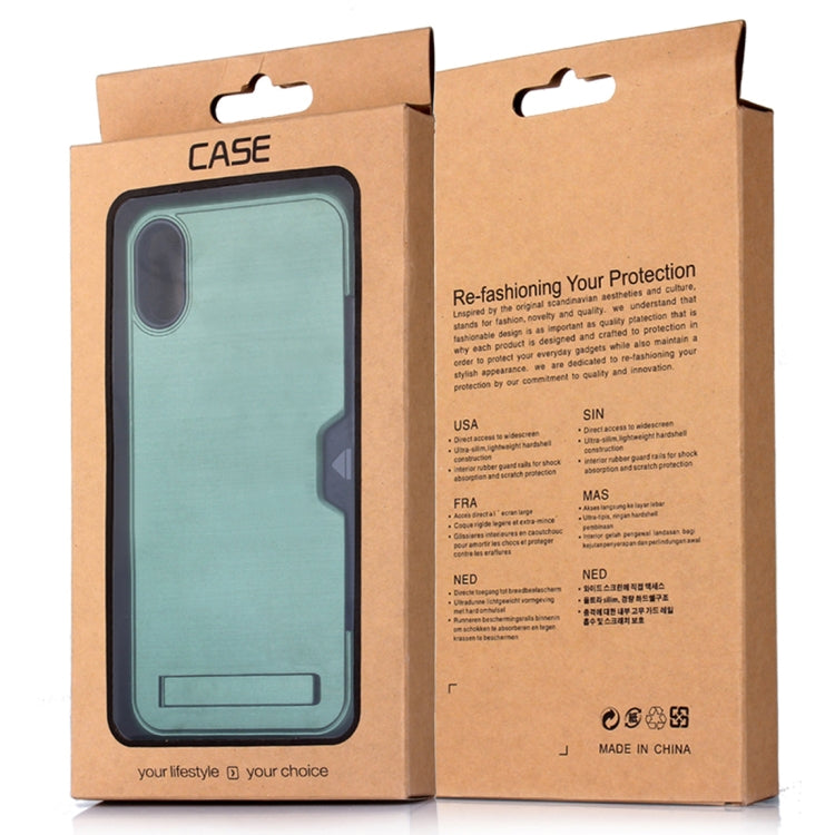 For iPhone XR Ultrathin TPU + PC Protective Case with Card Slot & Holder