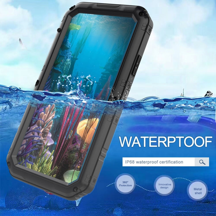 For iPhone XR Waterproof Dustproof Shockproof Zinc Alloy + Silicone Case