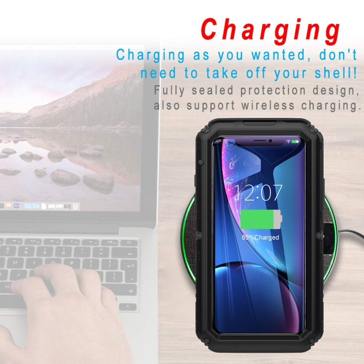 For iPhone XR Waterproof Dustproof Shockproof Zinc Alloy + Silicone Case