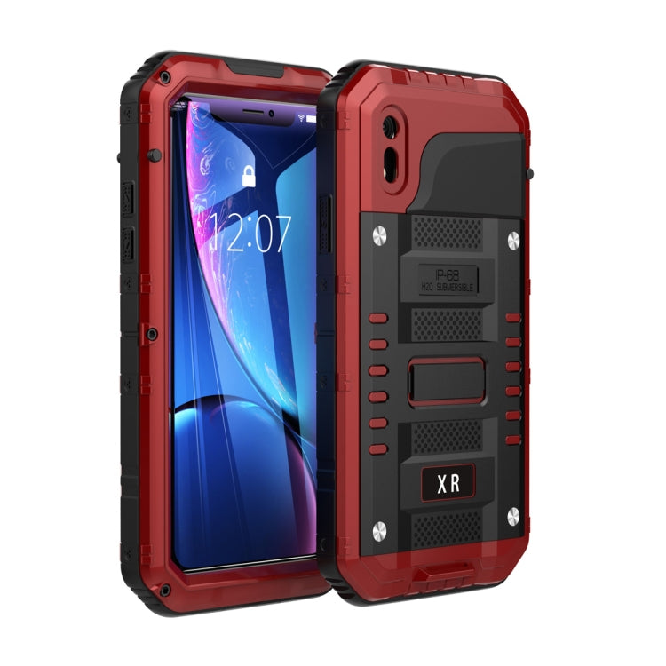 For iPhone XR Waterproof Dustproof Shockproof Zinc Alloy + Silicone Case