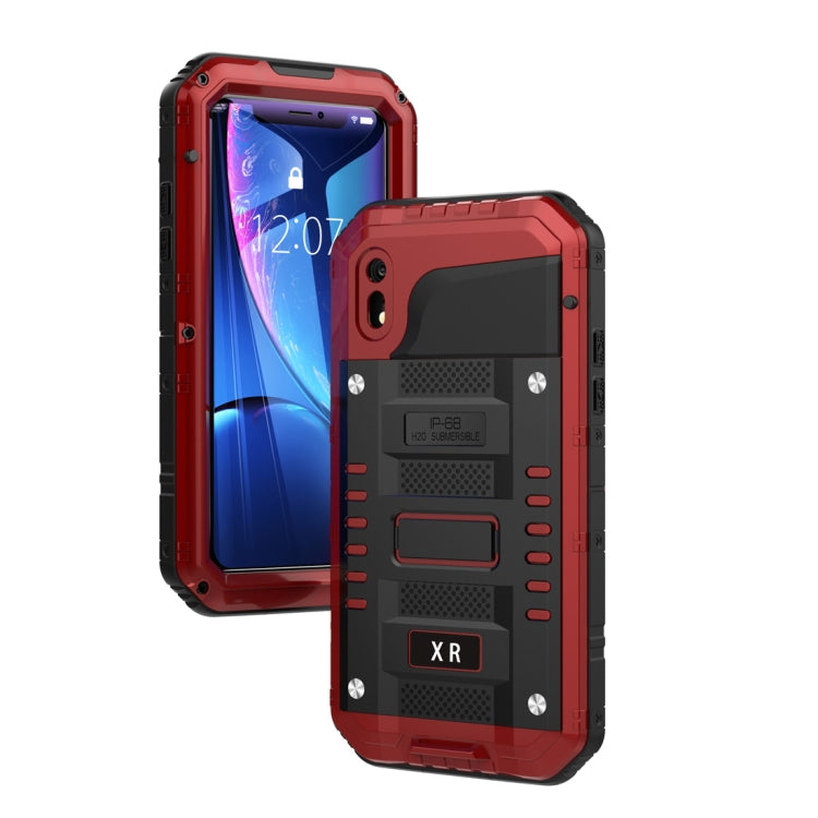 For iPhone XR Waterproof Dustproof Shockproof Zinc Alloy + Silicone Case
