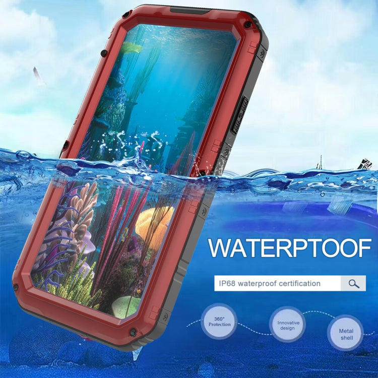 For iPhone XR Waterproof Dustproof Shockproof Zinc Alloy + Silicone Case
