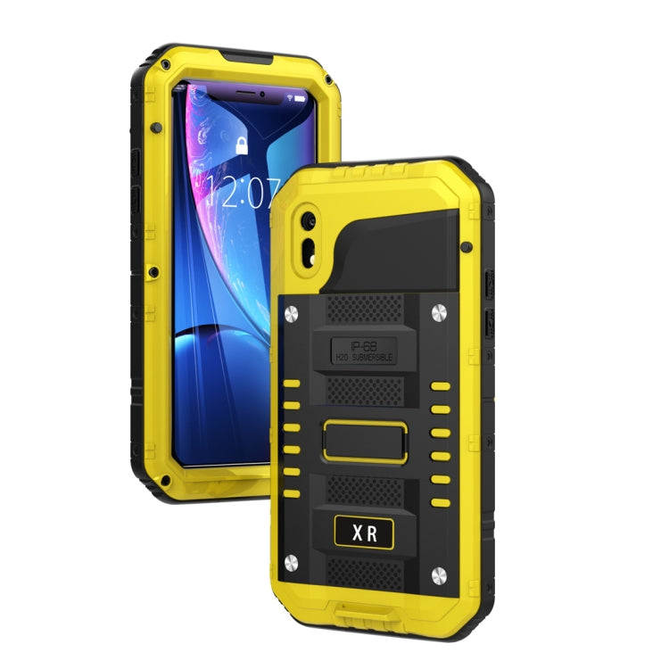 For iPhone XR Waterproof Dustproof Shockproof Zinc Alloy + Silicone Case