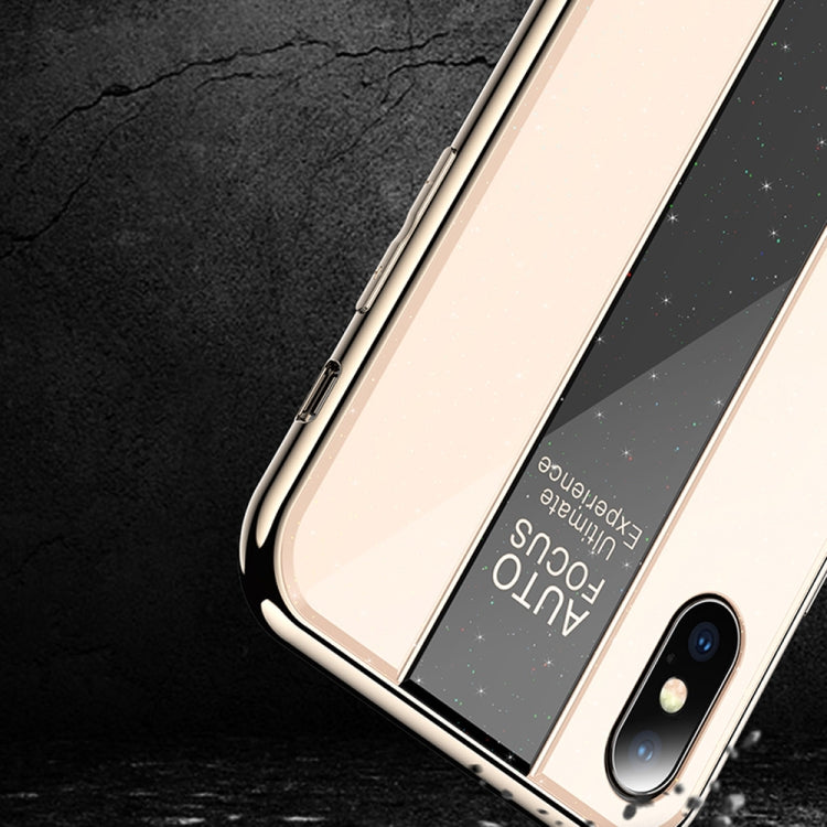 For iPhone XR Electroplated Mirror Glass Case